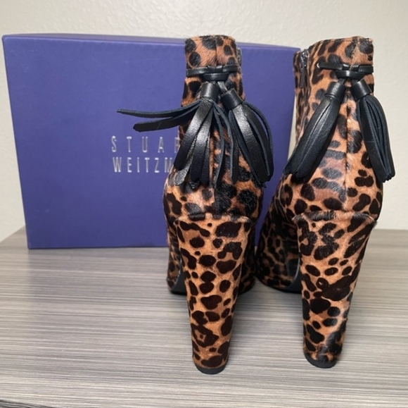 Stuart Weitzman Backflip Sabbia Leopard Heeled Bootie. Size 10. Brand New in box - Picture 2 of 5